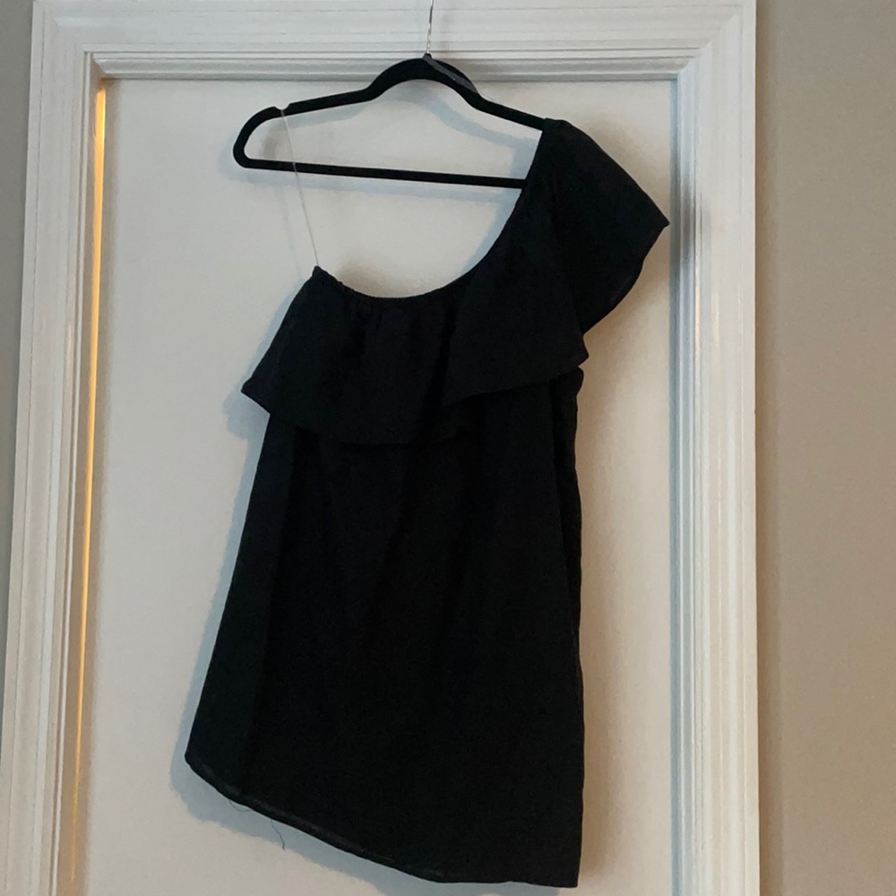 One Shoulder Black Party dress